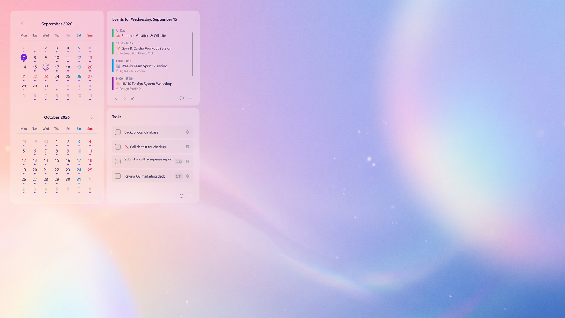 Pastel Aurora and Glassmorphism